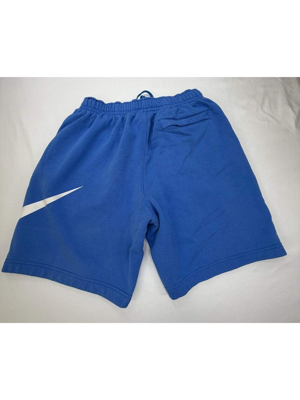 Nike Men's Shorts Sweat Fleece Logo Drawstring Solid Slash Pocket Size M Blue - Picture 2 of 8